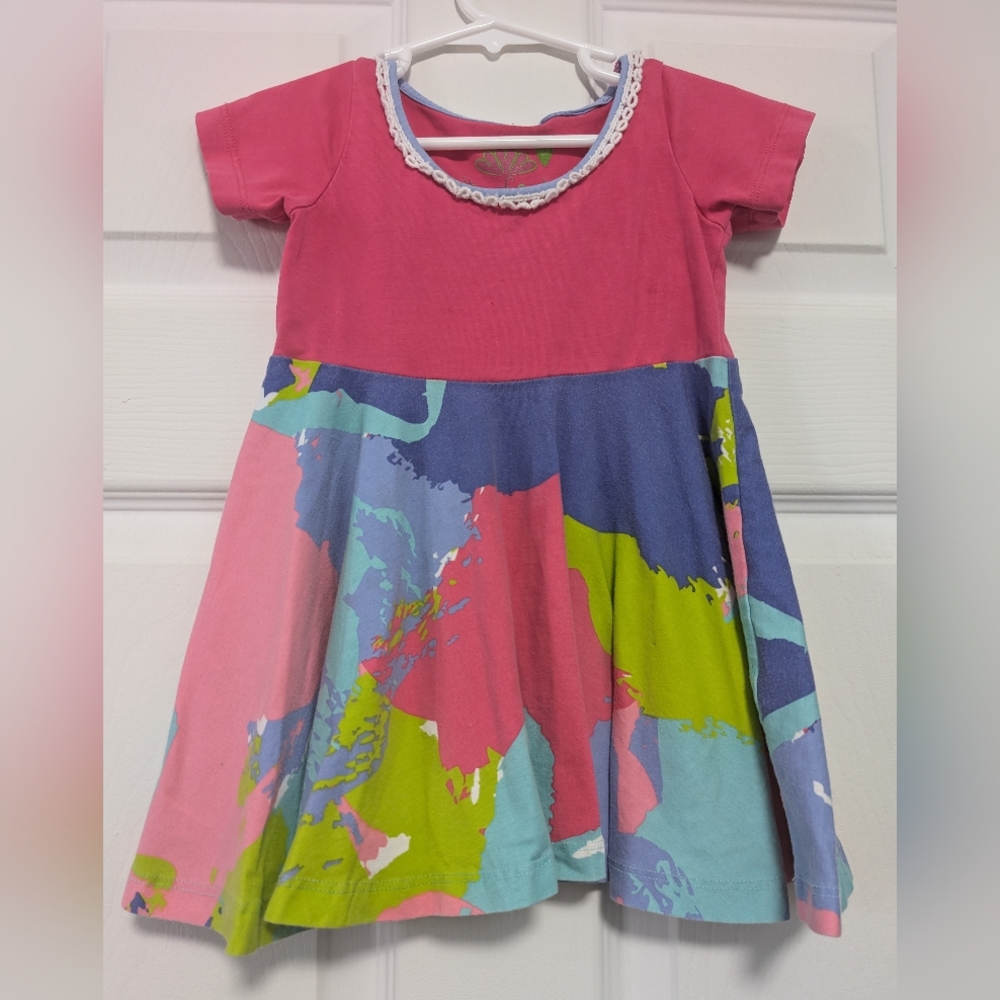 Pink Puff Sleeve Sundress with Scoop Neck